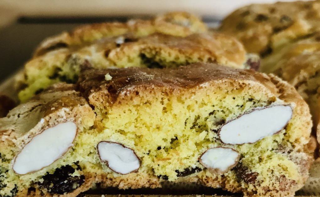Homemade Tuscan almond and raisin biscotti