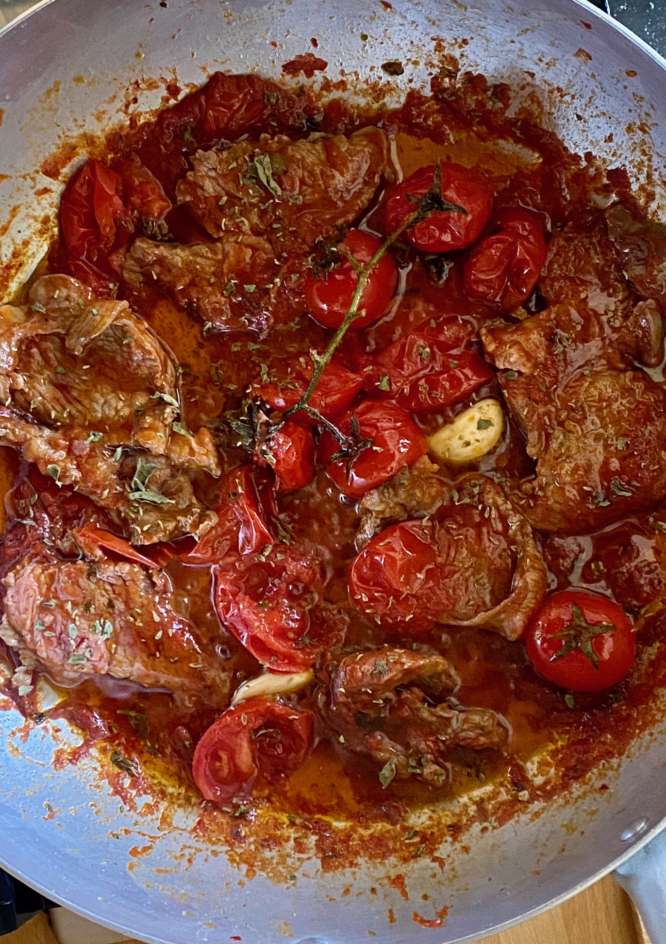 beef steaks in pizzaiola sauce